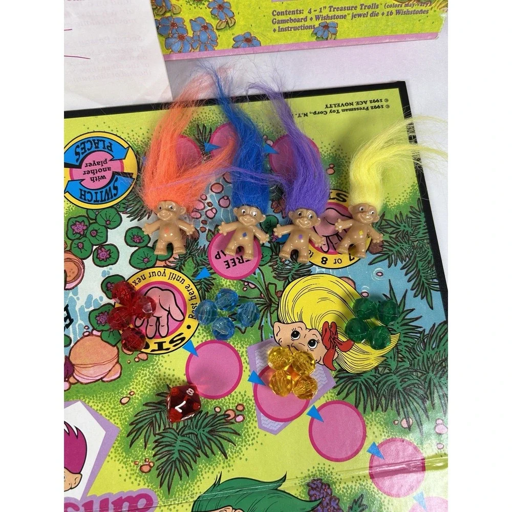Vintage 1992 Pressman TREASURE TROLLS Wishstone Gems Kids Board Game COMPLETE